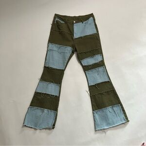 JEANS brand patchwork flare jeans